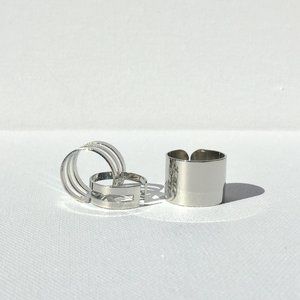 Ring set: Silver plated midi rings